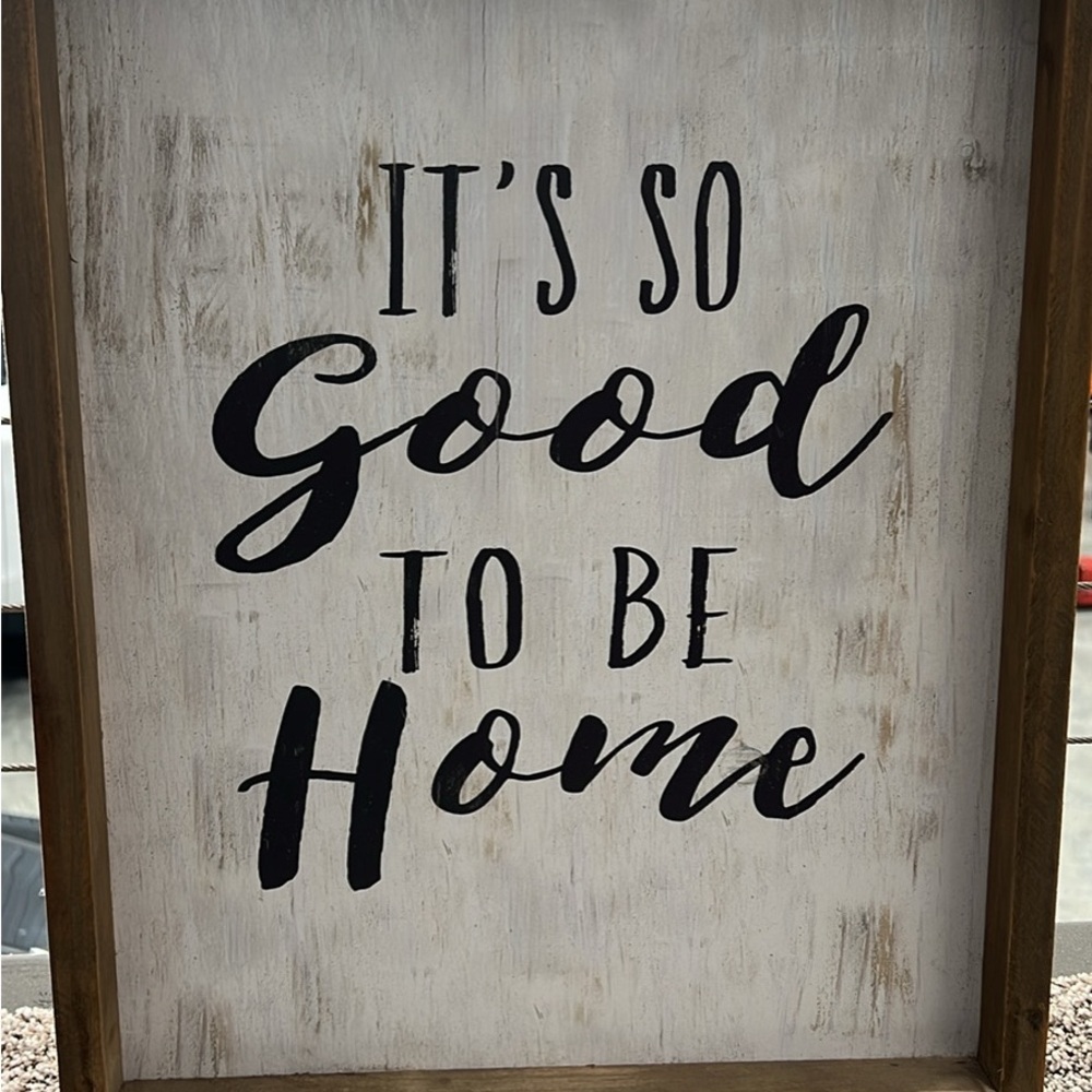 Rustic White and Brown Wall Decor Sign